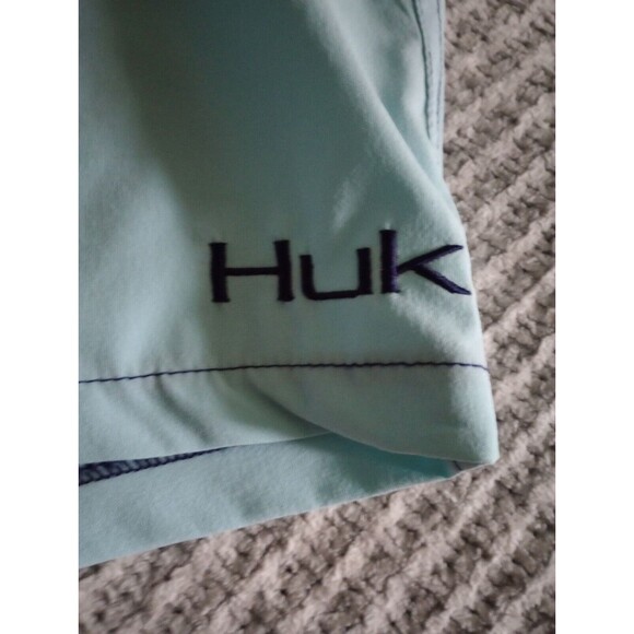 Huk Board Shorts Mens 30 Blue Mossy Oak Elements Agua Swimming Trunks Fishing - Picture 4 of 6